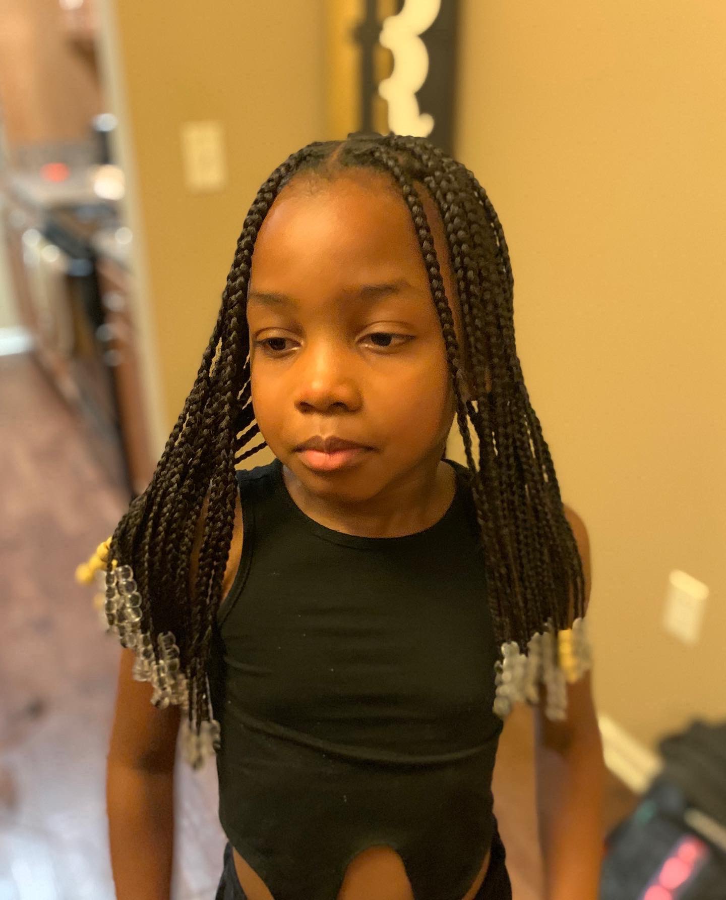 Kids knotless 2024 braids with beads