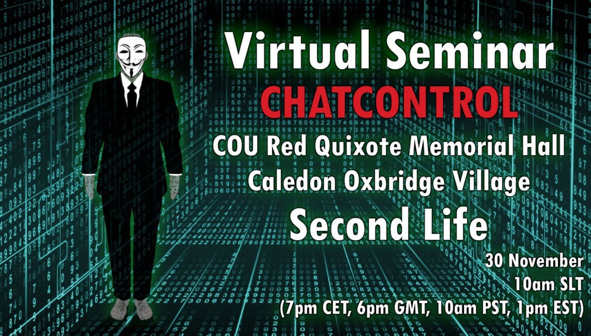 AA4325905766's tweet photo. Este 30de Noviembre sumate al Seminario Virtual sobre #ChatControl: la legislación de la UE para controlar todo el chat y el correo electrónico con IA y prohibir el cifrado de extremo a extremo.
Enlace del evento:
https://t.co/WwUgXRHbPf
#StopACTA2 #EndChatControl https://t.co/xkDnJefkHp