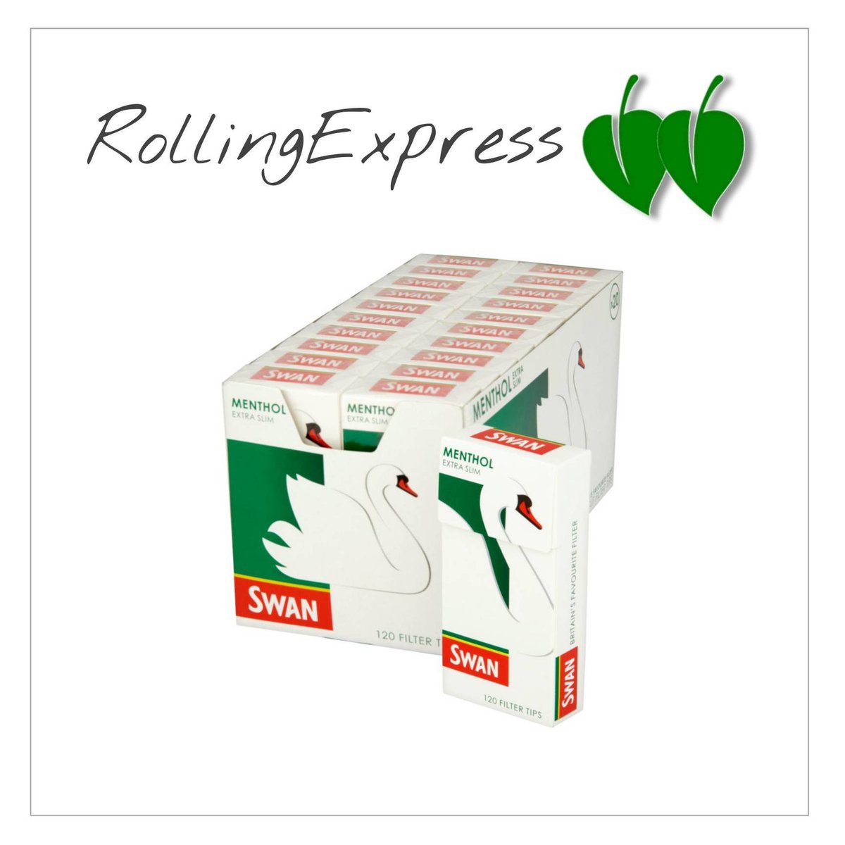 rolling_express's tweet photo. Swan Extra Slim Filters Tips - Menthol https://t.co/5kjp2tuFsq #white #henparty #green #valentinesday #cigarette #cigarettepaper #cigarettefilters #tobacciana #rollingpaper https://t.co/LUpuhoJDZR