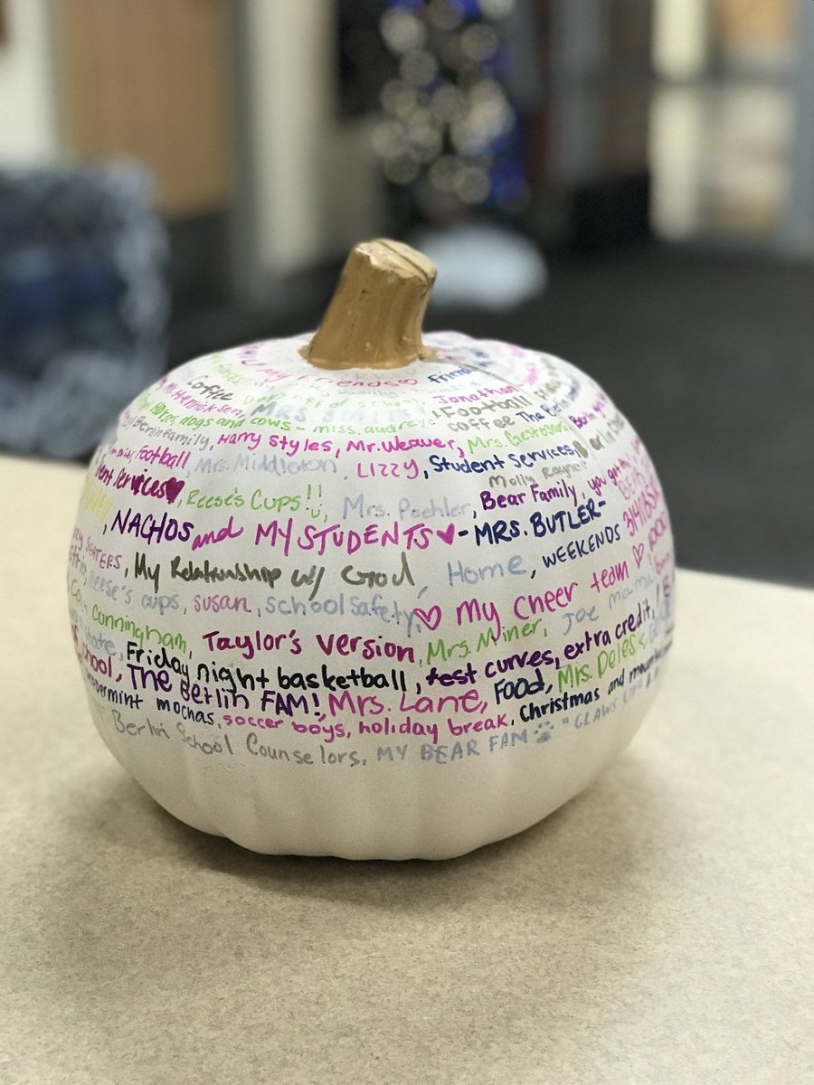 OBHS Student Services (@obhsstudent) on Twitter photo The Student Services gratitude pumpkin - Many students and staff have written what they are grateful for this year. #family #berlinpride <a href="/Todd_spinner/">OlentangyBerlinBears</a> The Student Services gratitude pumpkin - Many students and staff have written what they are grateful for this year. #family #berlinpride <a href="/Todd_spinner/">OlentangyBerlinBears</a>