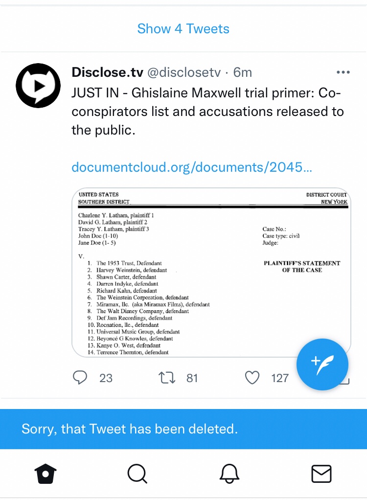 MichaeI113's tweet photo. @JackPosobiec @pegobry Why did disclose post then delete this just now https://t.co/KEE0WVbsdB