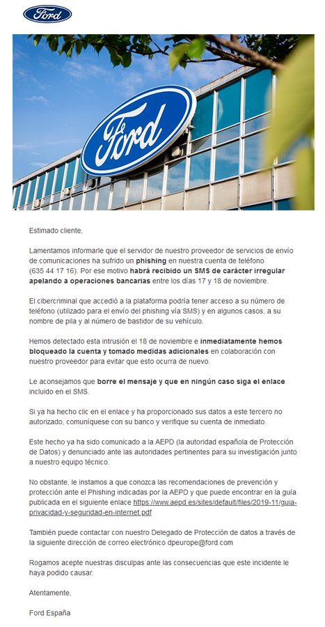 alfredovelazco's tweet photo. ¿Qué tan responsable se hace una empresa sobre el robo de datos de sus clientes en servicios de sus proveedores?

@BancoPichincha vs @FordSpain
Para análisis sentir a la empresa corresponsable (porque lo es) vs deslindarse de responsabilidades #protecciondatosec https://t.co/cZgq6d1kcp