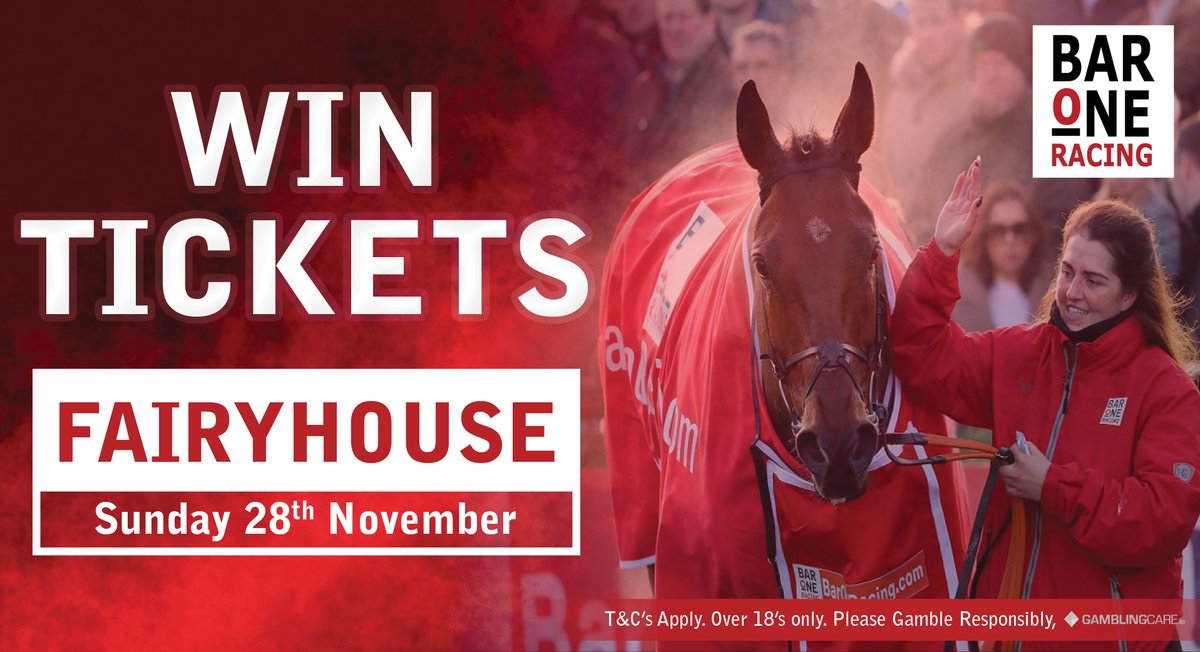 🎫🎫 RT &amp; Follow to win a pair of tickets to Fairyhouse on Sunday 🤞🤞

📢 Random winner will be annouced on Wednesday 

🍯 Honeysuckle
🏇 Klassical Dream
🙌 My Mate Mozzie
🎟 Three Stripe Life
🍺 Gabynako 
🧣 Lifetime Ambition