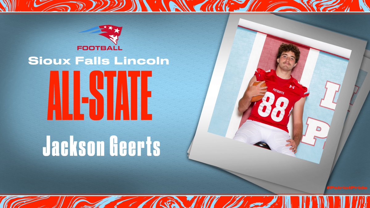PatsRevolution's tweet photo. @geerts_jackson Congratulations on being named to the South Dakota 11AAA All State Team.  Absolute DUDE!!!  #GoPats #LHSPatsPride https://t.co/n49penpgK9