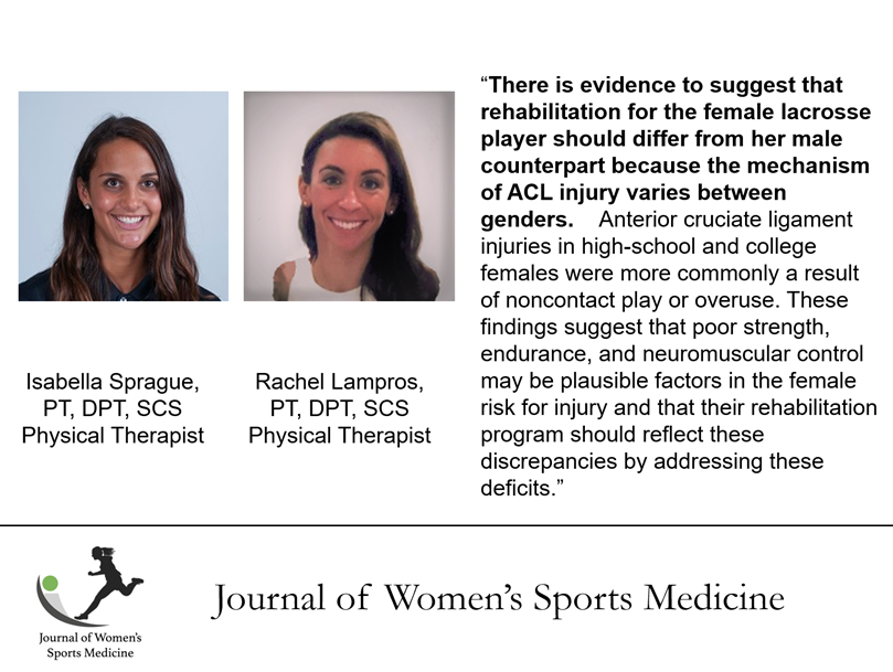 JWomenSportsMed's tweet photo. Rachel Lampros & Isabella Sprague, authors of the newly published #article: #ReturnToSport Following #ACL Reconstruction: #WomensLacrosse, share their thoughts on the importance of #FemaleSpecific #rehabilitation.
https://t.co/WKGnm9k03s https://t.co/4kAERZHGKV