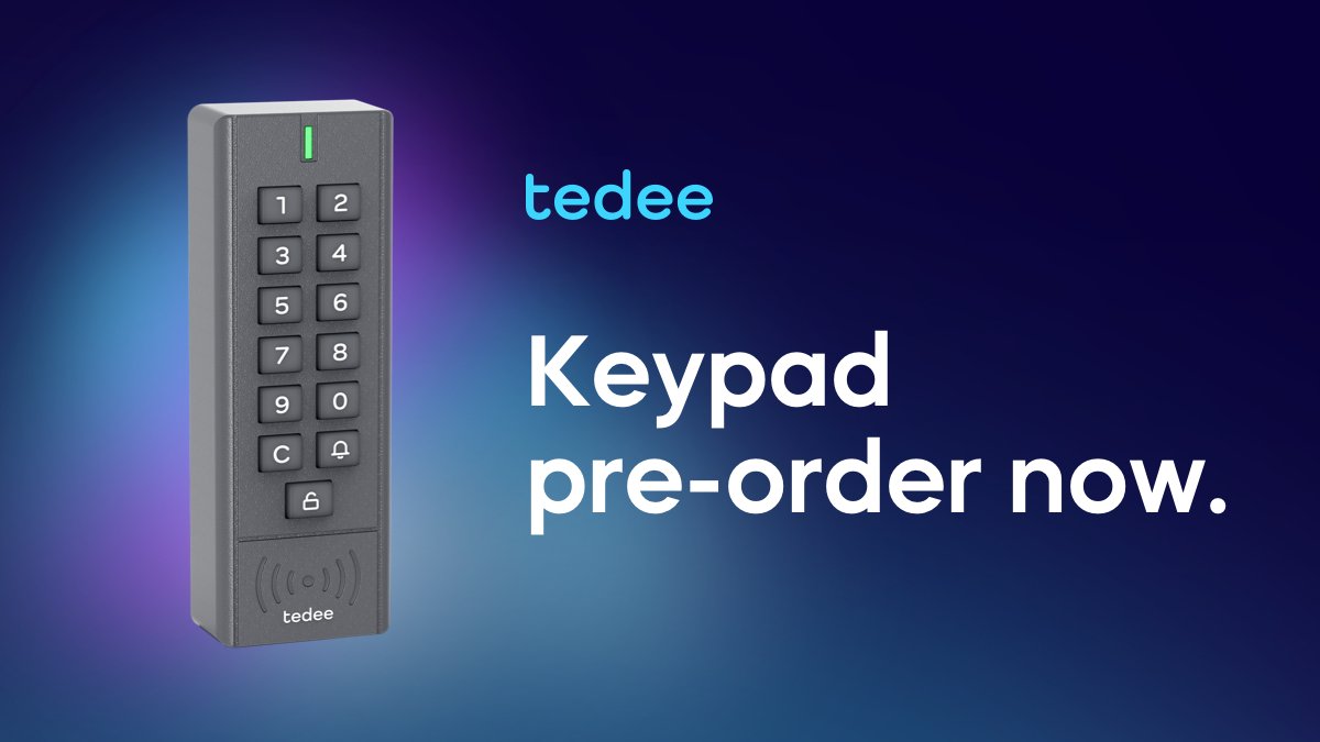 tedee_smartlock's tweet photo. Three. Two. One. π tedee smart keypad is here.
Reserve yours now β https://t.co/LcwMD2CmIn
The available quantity is limited.
Reserve your device and we will contact you as soon as it is ready for order.
#tedee #newWayToEnter #keypad #smartlock #smarthome #iot #smarthome https://t.co/v8i8qGPmdc