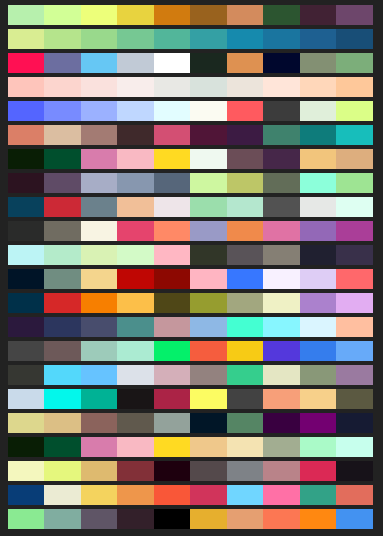 _ycomplex's tweet photo. The color palettes that were used to generate the yComplex #NFT collection.

They were generated with the help of @coolors_co by @_fbrz. Go check them out if you need some nice colors :) https://t.co/E6IJbVyutn