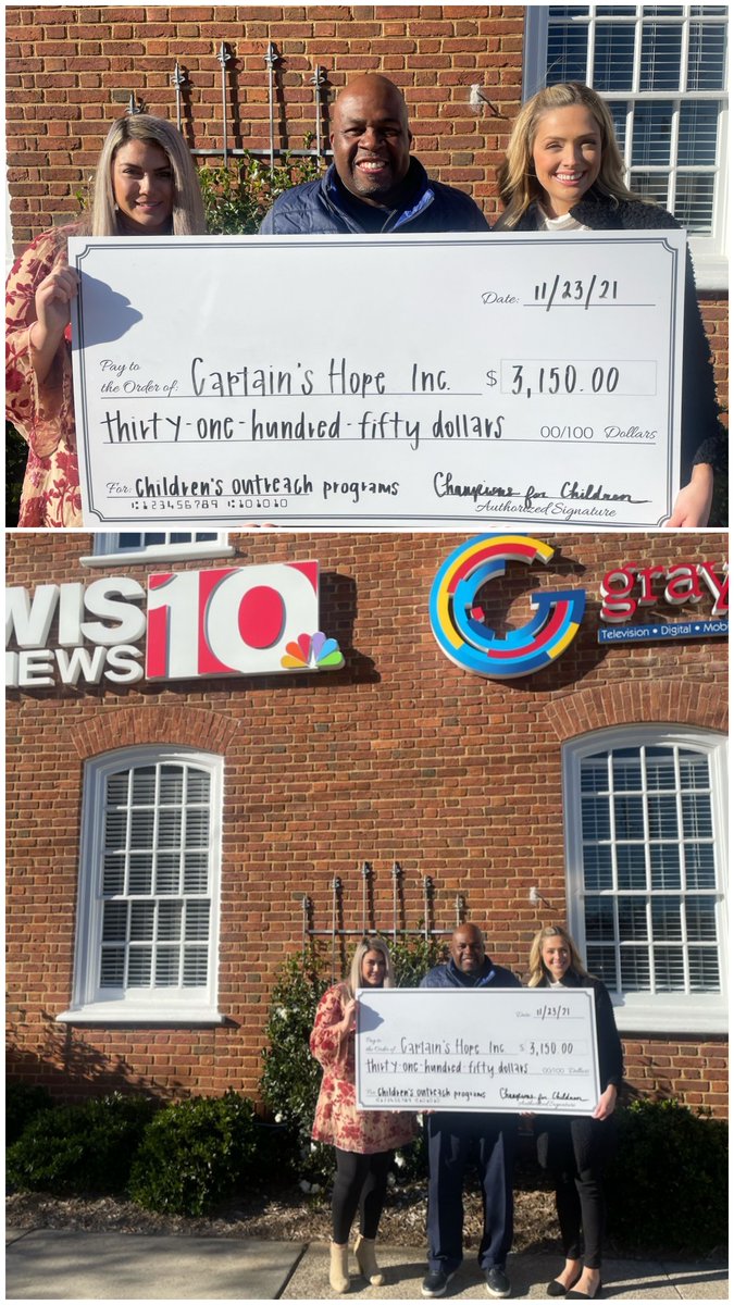 A HUGE thanks to Organizer #MattYounginer &amp; Champions For Children for this kind donation..this gesture will allow us to continue giving hope, while also creating new exposures and experiences for our young people.. <a href="/RCSD/">Richland County Sheriff's Dept.</a> &amp; <a href="/LCSD_News/">Lexington Sheriff</a> were also beneficiaries <a href="/CumlerHannah/">Hannah Cumler</a>
