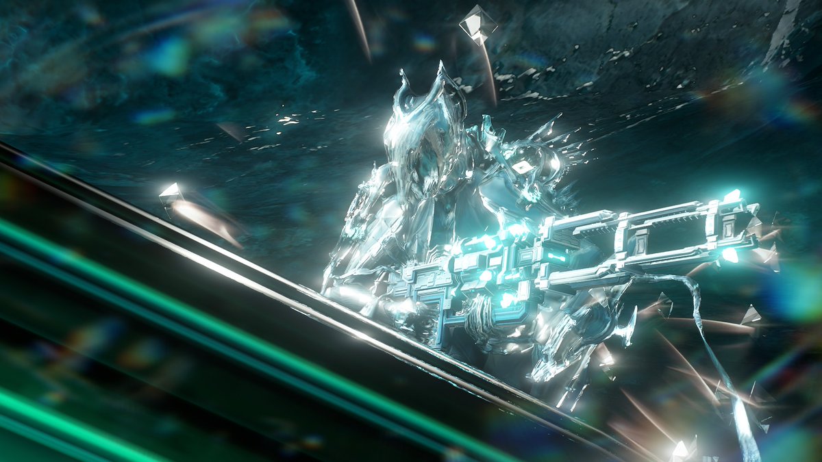 ClassicSilkyr's tweet photo. My Ice Type Valk is a #Fashionframe I put together years ago but it's been subject to quite a lot of changes as newer, cooler cosmetics were released^^ #Warframe #ValkyrPrime https://t.co/HA9euTRaYK