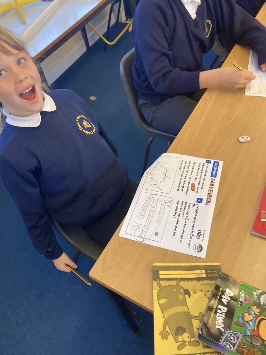 JanBosence's tweet photo. @WhiteRoseMaths Amazing development from our Y3 and 4 learners at Cheriton Bishop today - we even tackled challenge 4!
#Barvember2021 #brilliantbarmodelling #whiterose https://t.co/rNYF4gEDnf