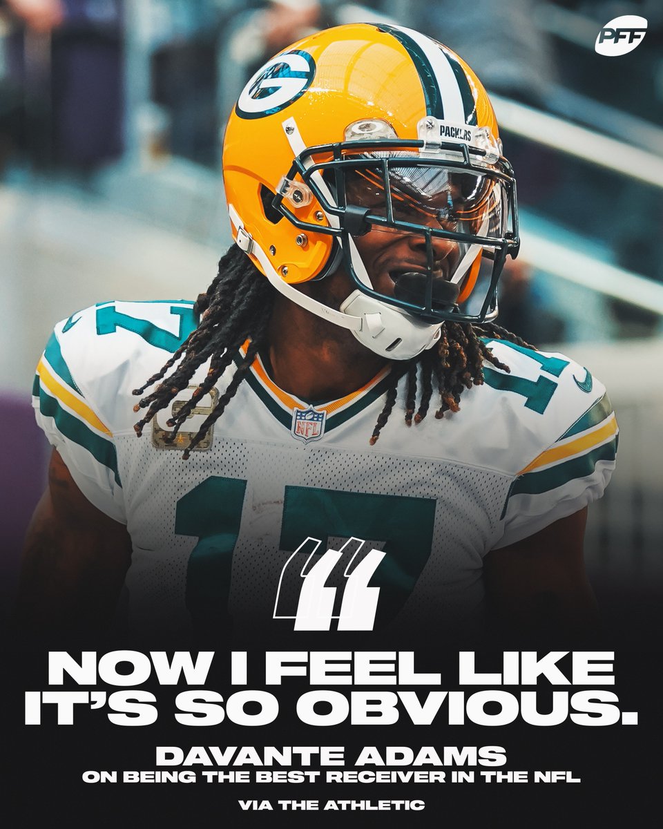 PFF_Fantasy's tweet photo. Davante Adams is tired of the WR1 debate https://t.co/pg1Rg8jORQ