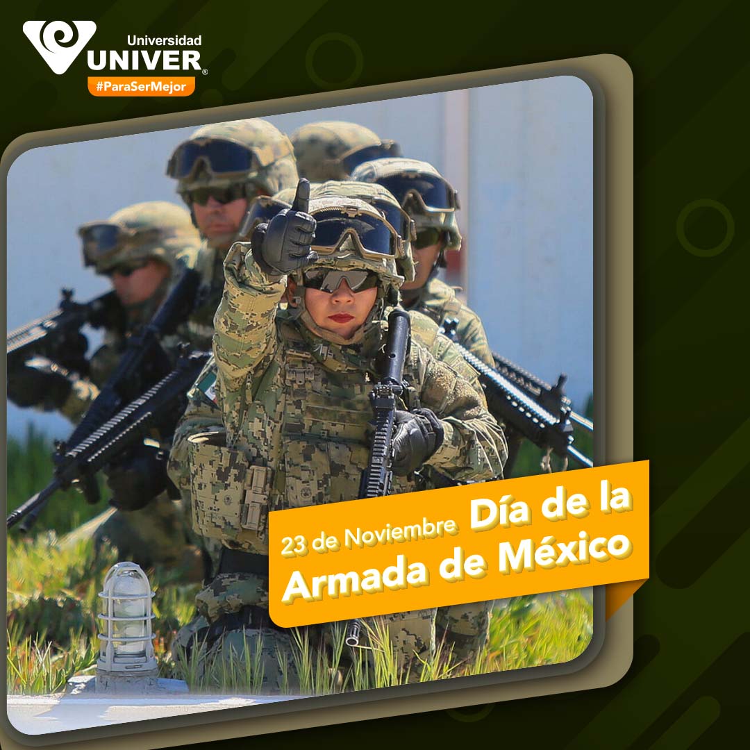 Hoy es el día de La Armada de México y desde #Univer reconocemos el trabajo y esfuerzo de las mujeres y hombres que integran esta gran institución. Admiramos la lealtad con la que sirven a la patria. ⚔️🪖