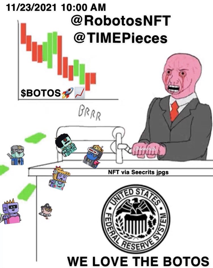 SEECRITS's tweet photo. ROBOTOSNFT GO BRRR @garyvee vs. @farokh  who loves the BOTOS most!? 🤖🦾🚀📈@timepieces @robotosNFT #welovethebotos #RobotosNFT #Tilt4TIME https://t.co/SA8oEJPkIW