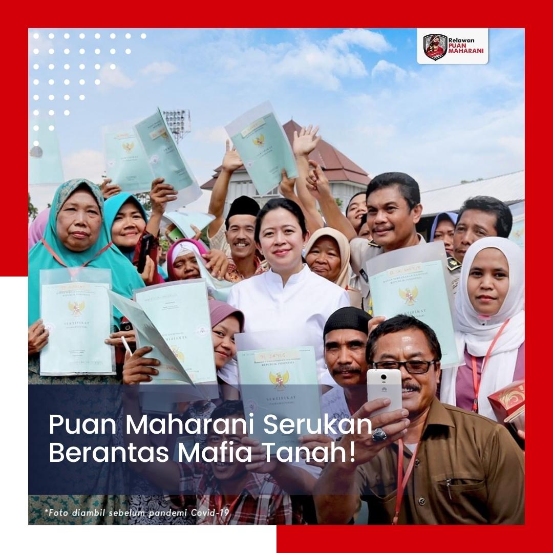 RPMJatim's tweet photo. Ketua DPR Puan Maharani meminta pemerintah bersama jajaran penegak hukum memberantas aksi mafia tanah yang semakin marak belakangan ini. Menurutnya, setiap pelaku dlm jaringan mafia tanah harus dihukum seberat-beratnya sesuai dgn peraturan perundang-undangan yg berlaku. https://t.co/sdspXQRkfK