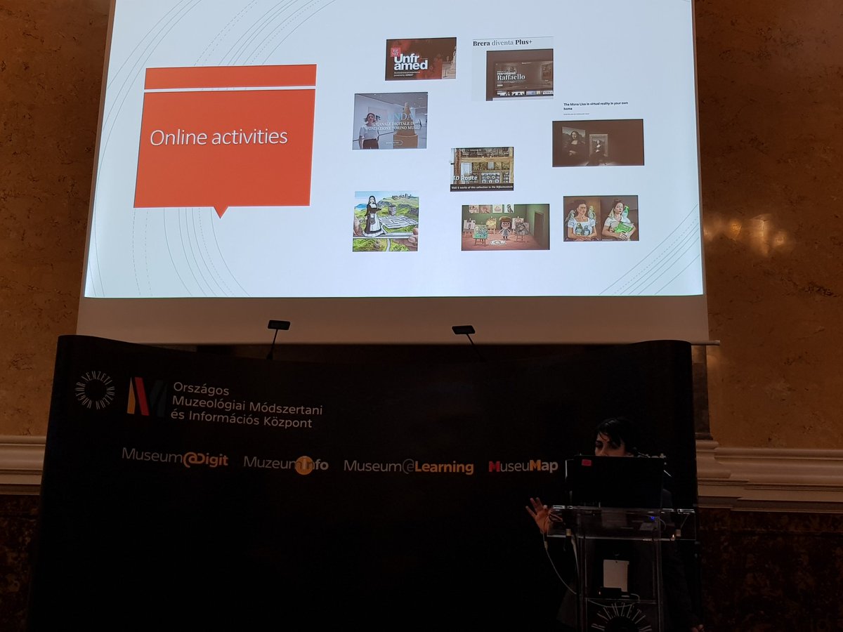 FaimpAvicom's tweet photo. How do closed #museums open up to the public through media Anna Maria Marras @FaimpAvicom board member @unito researcher @icom_italia @ICOMTecnologie explaining digital experiences to engage visitors & make content available. We are in a virtual & physical world #Museumdigit https://t.co/mQU10xYoVY