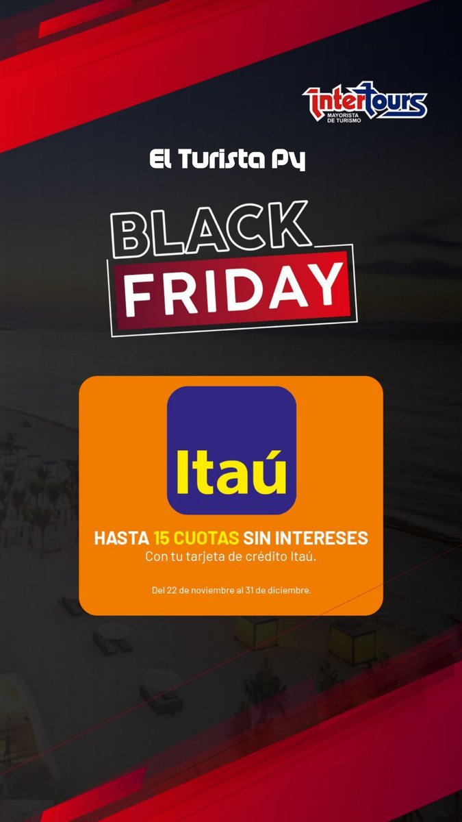 elturista_py's tweet photo. Buen diaaa!!!!
Se vienen semanas de descuentos.
Estén atentos que hay muchos destinos para aprovechar.
Pueden seguirnos también en Instagram @elturista_py ✔️🙌🎉 https://t.co/3U9PcyCPjg
