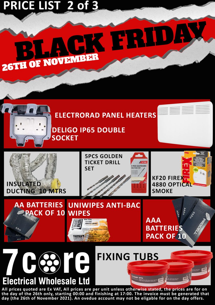 7coreelectrical's tweet image. THIS FRIDAY, 100’S OF PRODUCTS WILL SUCCUMB TO 7 CORE BLACK FRIDAY DEALS, CALL YOUR LOCAL BRANCH ON THE DAY TO FIND OUT WHAT PRODUCTS YOU COULD SAVE ON. #blackfriday2021 #fyp #7Core #blackfridaydeals