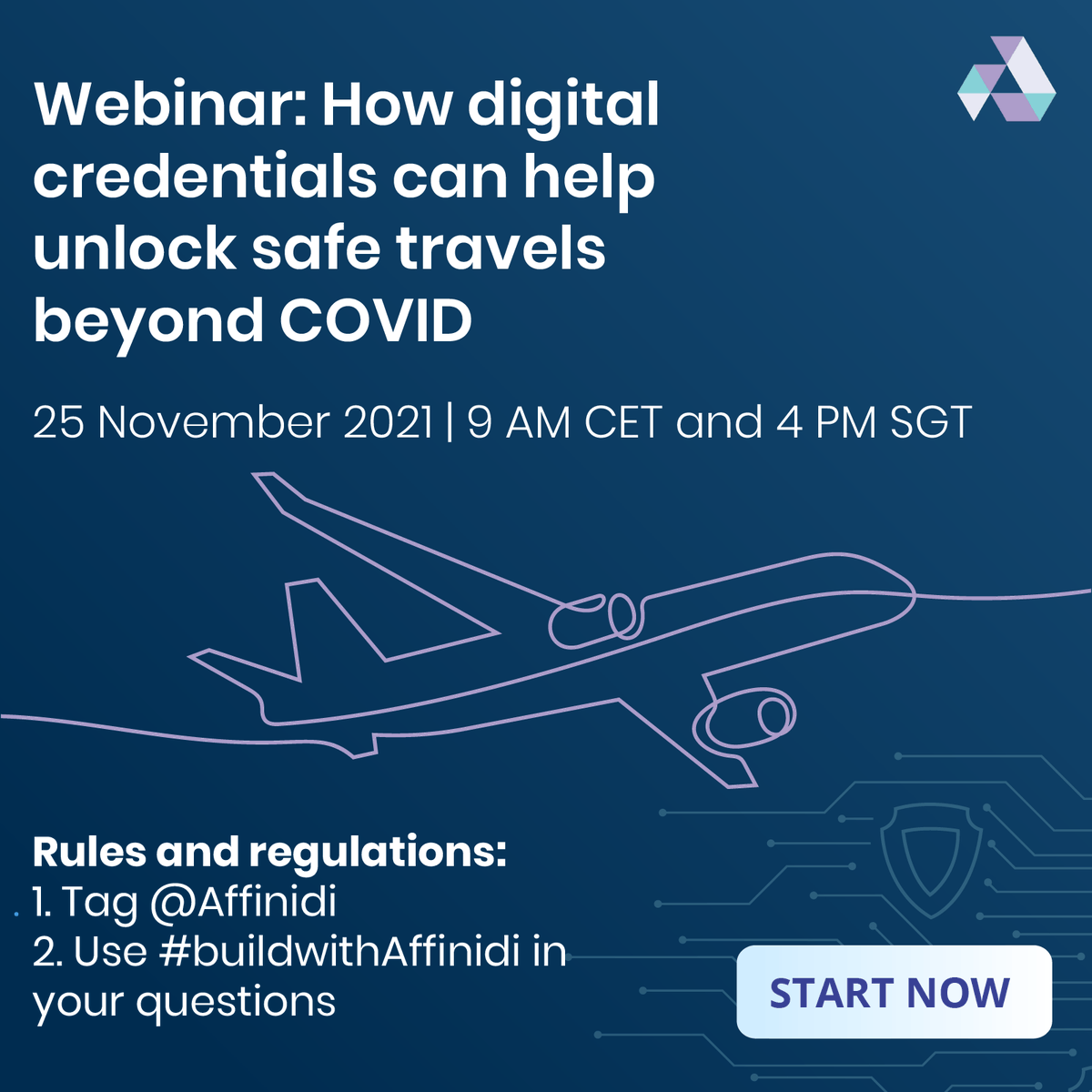 affinidi's tweet photo. Start tweeting your questions on unlocking safe travels with digital credentials now!
Make sure you tag @Affinidi and use the hashtag #buildwithAffinidi on all your questions. We'll be rewarding the best questions with exciting prizes. Stay tuned for more.
https://t.co/QvXVuU2dTz https://t.co/KHXUfKrHFG