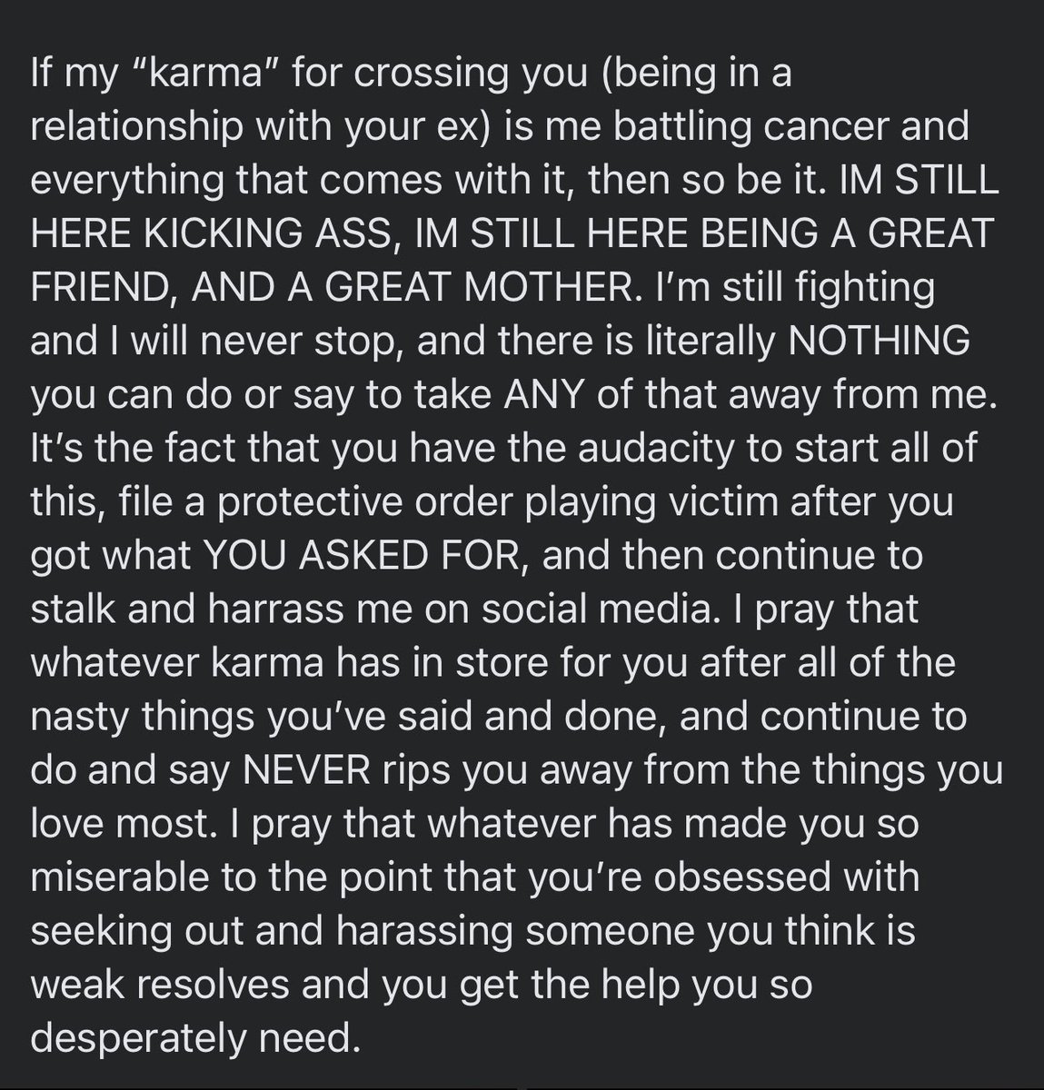My block list just keeps getting longer. So if you really want to know all of my business to the point you’re steadily making different accounts just to creep, this should give you an idea of how I feel about you. Praying you get the help you need 🙏🏻❤️