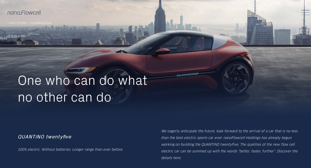 Ralf C. Kaiser (@ralf_c_kaiser) on Twitter photo Great innovation <a href="/nunziolavecchia/">Nunzio La Vecchia</a>! Fully electric car with up to 2,000 km range. Quickly fuelled, not charged. That's what is needed to make e-mobility appealing to many!
<a href="/Tesla/">Tesla</a> <a href="/VWGroup/">Volkswagen Group</a> <a href="/FiskerInc/">Fisker Inc.</a> <a href="/MGMotorEurope/">@MGMotorEurope</a> <a href="/volvocars/">Volvo Cars</a> #quantino25 #nanoflowcell nanoflowcell.com/en/blog/articl… Great innovation <a href="/nunziolavecchia/">Nunzio La Vecchia</a>! Fully electric car with up to 2,000 km range. Quickly fuelled, not charged. That's what is needed to make e-mobility appealing to many!
<a href="/Tesla/">Tesla</a> <a href="/VWGroup/">Volkswagen Group</a> <a href="/FiskerInc/">Fisker Inc.</a> <a href="/MGMotorEurope/">@MGMotorEurope</a> <a href="/volvocars/">Volvo Cars</a> #quantino25 #nanoflowcell nanoflowcell.com/en/blog/articl…