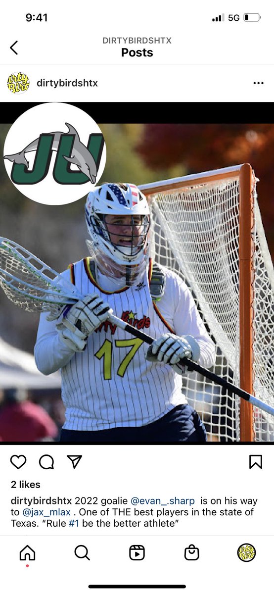 2022 goalie Evan Sharp is on his way to <a href="/JAX_MLAX/">Jacksonville Men's Lacrosse 🥍</a>. 🦅