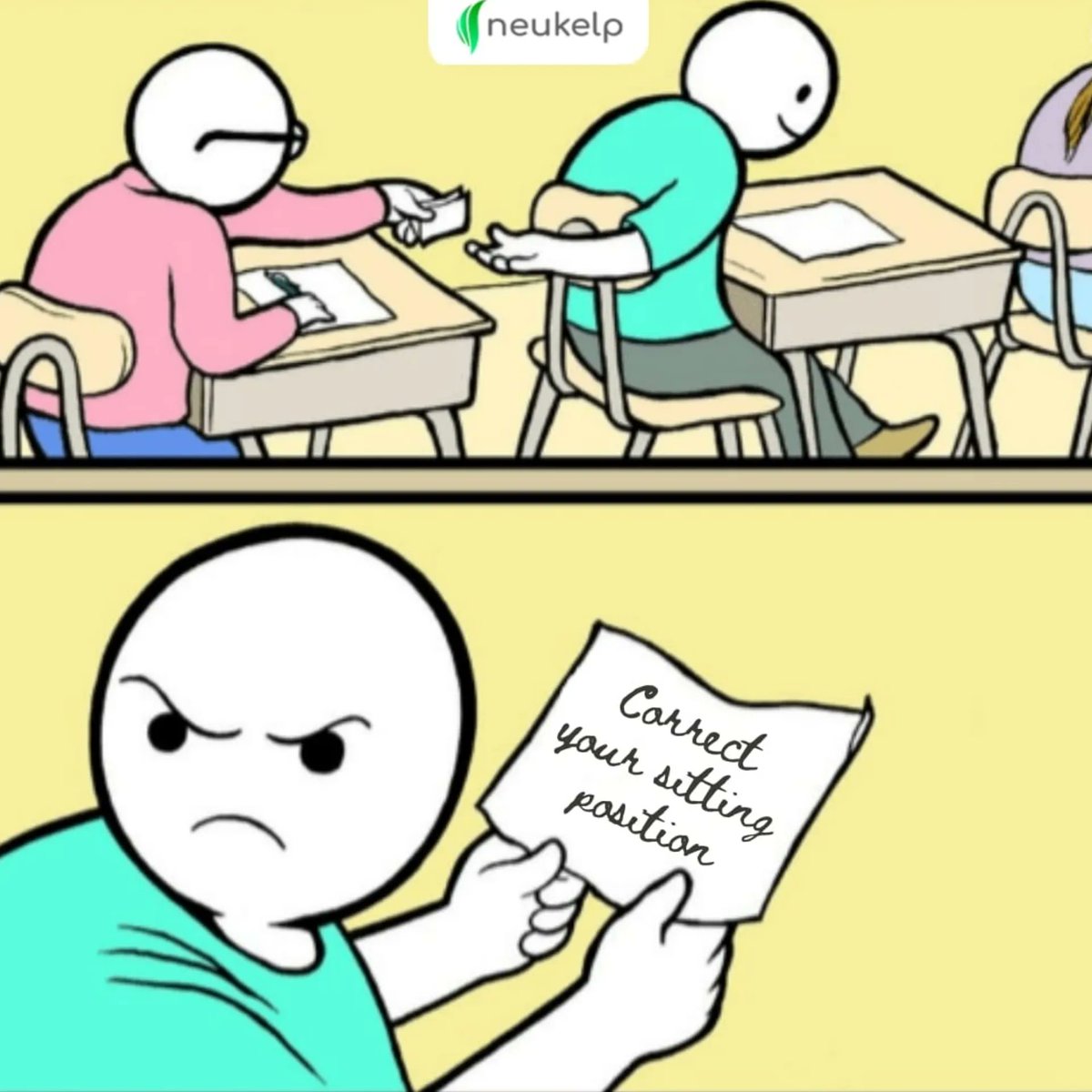 That's how Neukelp reminds you sit straight not by the chits but by the vibration beats👯‍♂️ 

#memes #DailyMemes #startup