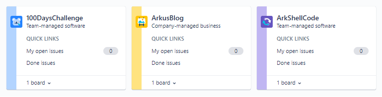 ArkusNow's tweet photo. Got my Jira Projects setup 
#100DaysOfCode https://t.co/jckO4FXltN