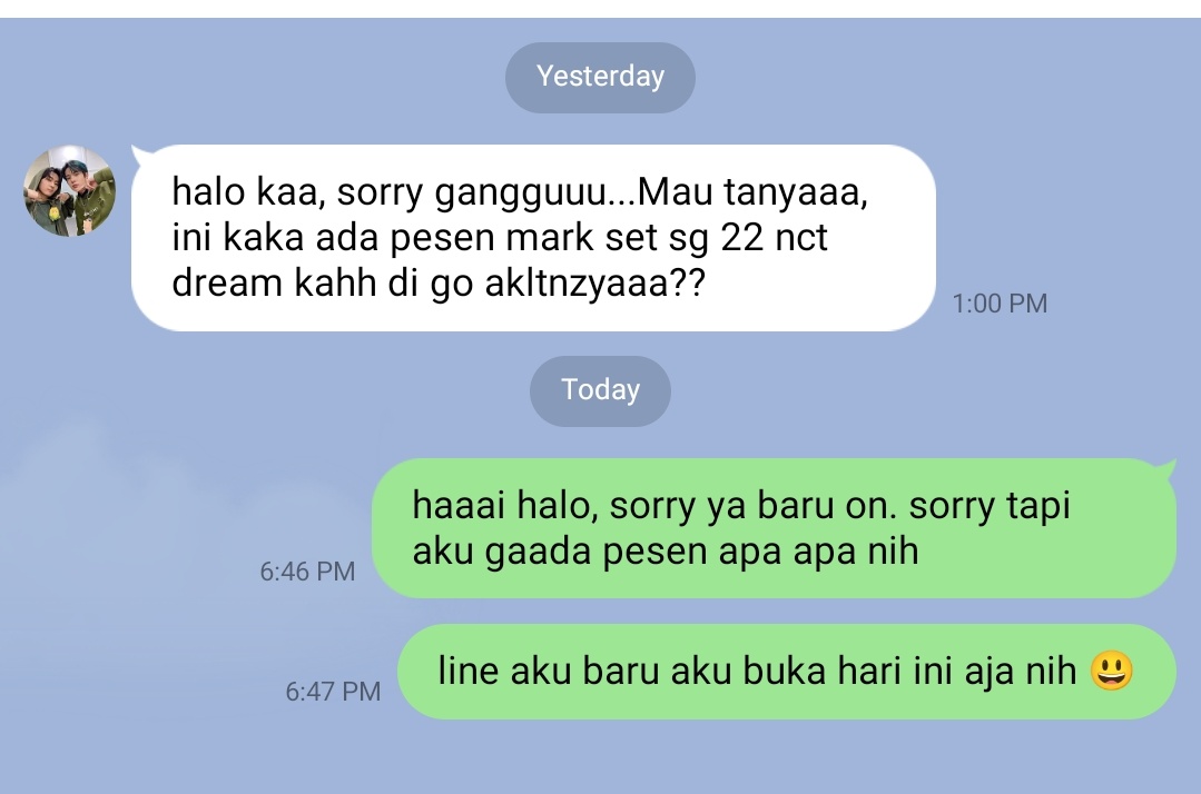 gais mau tanya dong, kalian yang join GO pernah tiba-tiba dapet chat begini gak padahal kalian gak pesen apa apa?