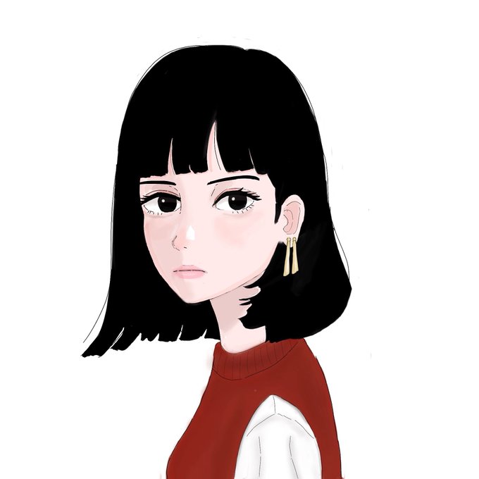 黒髪ボブのtwitterイラスト検索結果