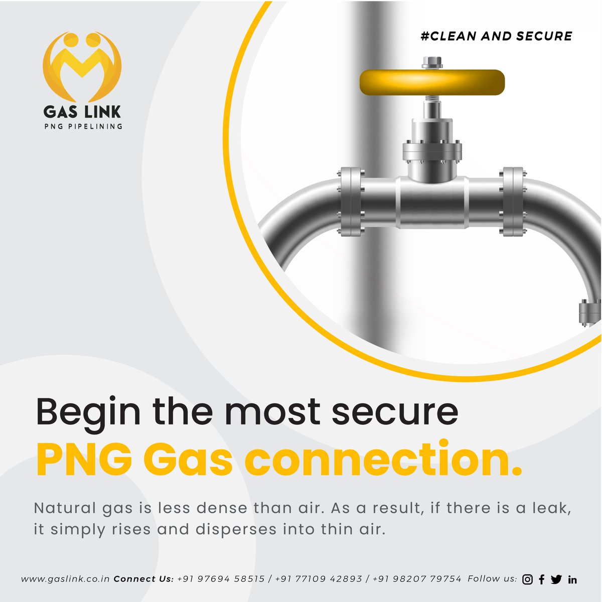 GASLINK5's tweet photo. With Gaslink, be assured of always getting uninterrupted and consistent supply of PNG. Contact us today to avail our services!
.
.
.
#gaslink #gaslinkindia #PNG #pngpipes #l4l #f4f #likeforlike #potd #yellow #design #mumbai #india #vendors #mahanagargas #commercial #pngpipeline https://t.co/FIx6bQLvp8