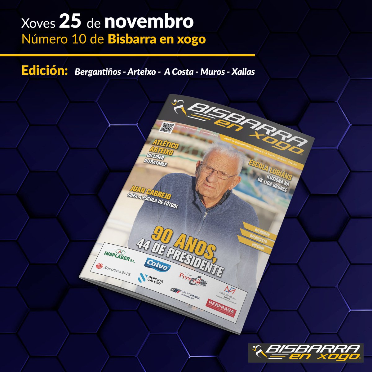 O xoves 25 de novembro chega a 10ª edición de <a href="/Bisbarraenxogo/">Bisbarra En Xogo</a> coa actualidade deportiva de Bergantiños, Arteixo, A Costa, Muros e Xallas.

O noso contido desta edición terá a reportaxe de Vicente Carril, presidente do #CamariñasFC, a 2ª RFEF co <a href="/BerganFC/">Bergantiños FC</a>, a 3ª RFEF co <a href="/sd_sofan/">SD SOFÁN</a>