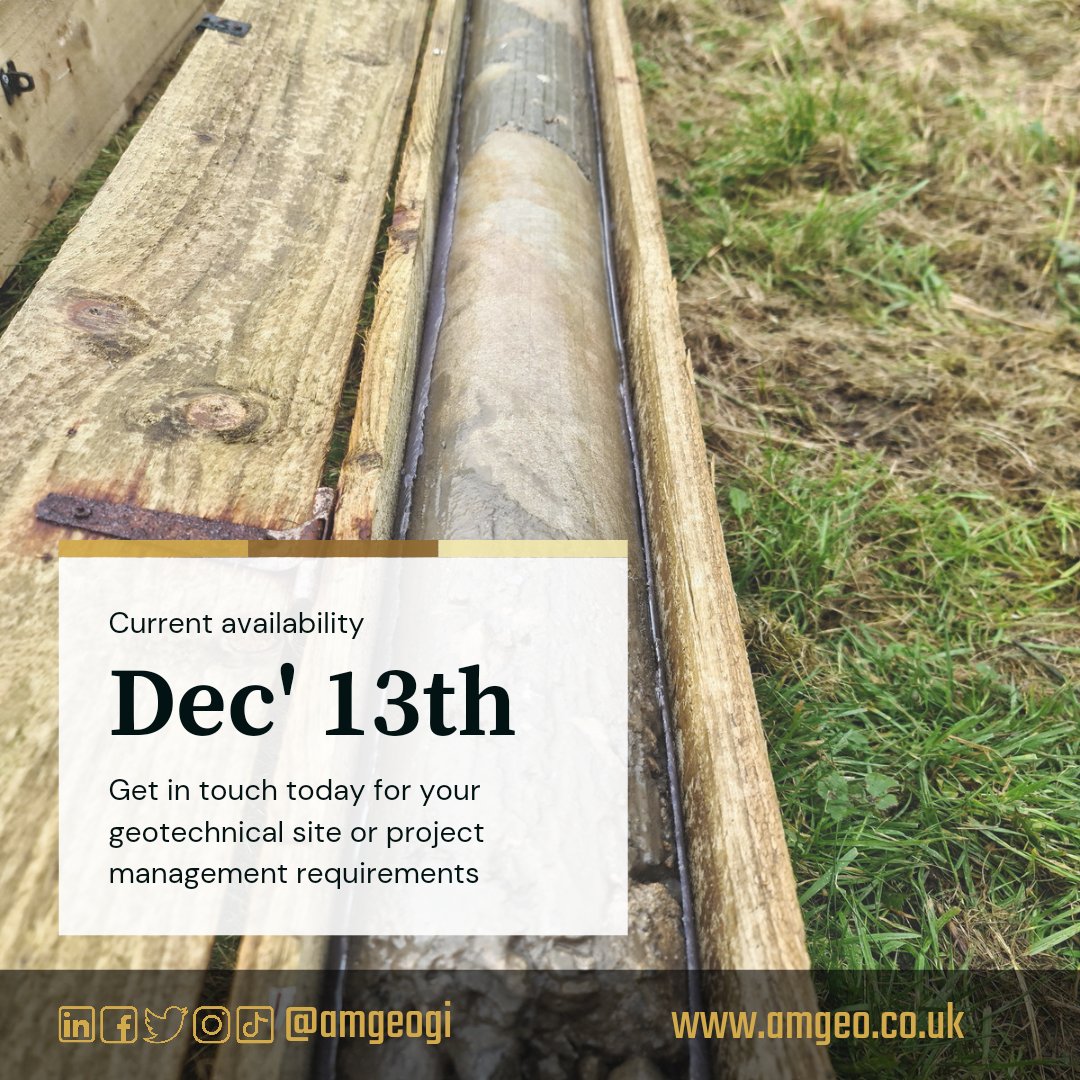 AM GEO has availability from 13th December. 
If you require any assistance from site engineer, site manager or project manager during the run up to Christmas or at the start of 2022, get in touch today.

#iAMGEOlogy #geotechnical #recruitment #availableforwork #geology #freelance
