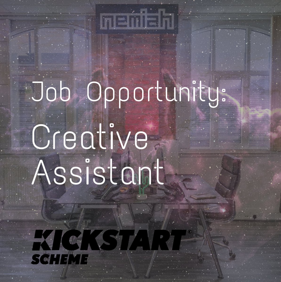 We're looking for a Creative Assistant. This is a full time role with responsibilities including marketing, social media, video production and some admin tasks. We're based in a vibrant co-working space with several other tech-start-ups. Placement through #kickstart scheme #leigh