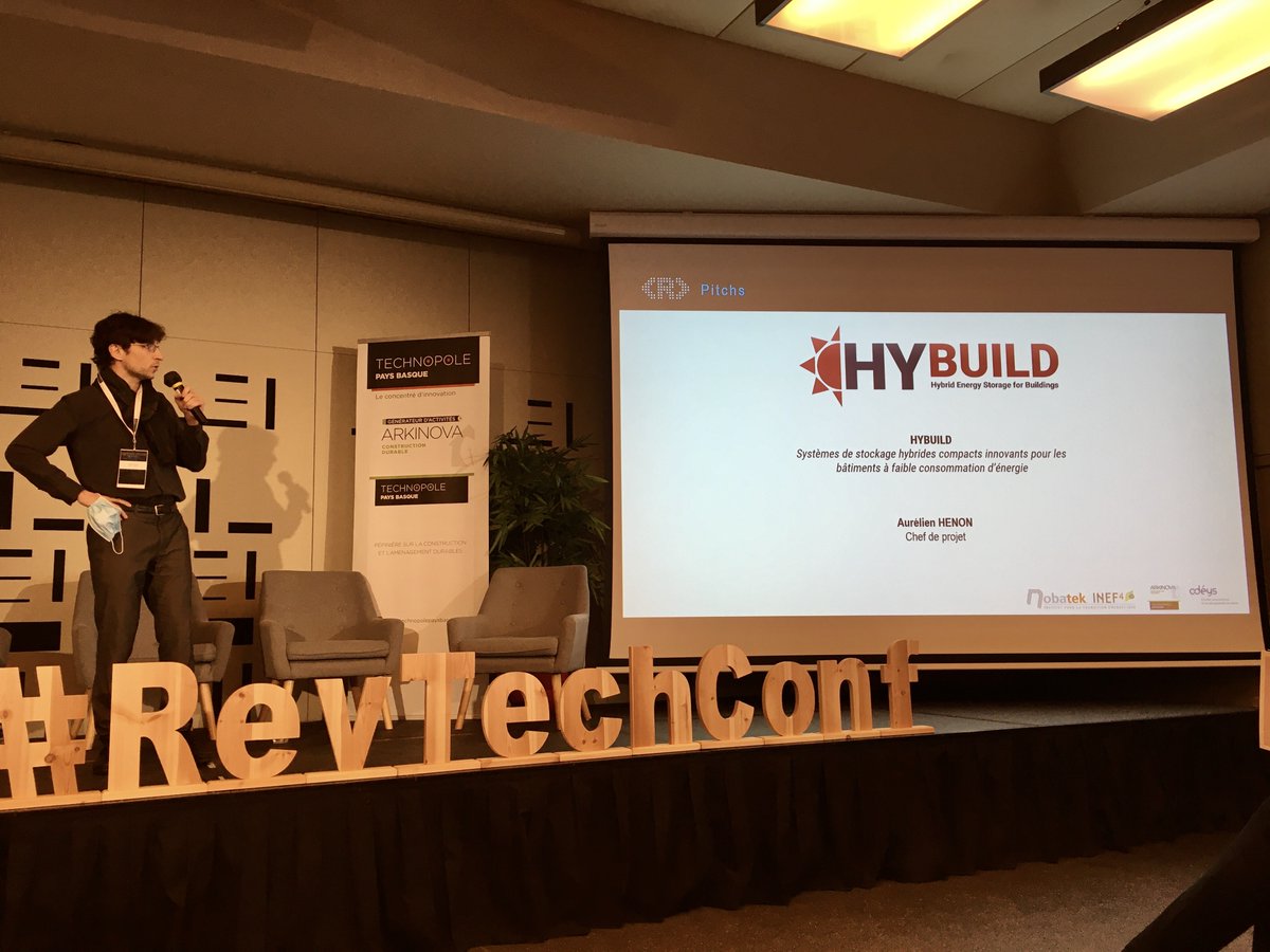 Pitch de <a href="/hybuild/">HYBUILD</a> par Aurélien Henon à #RevTechConf : projet européen sur les systèmes de #stockage hybrides compacts innovants pour les #bâtiments à faible consommation d’énergie avec démonstrations à Chypre, en Espagne et en Autriche
<a href="/CommunautePB/">CommunautéPaysBasque</a> <a href="/NobatekInef4/">NOBATEK</a> <a href="/ClusterOdeys/">Cluster Odéys</a>