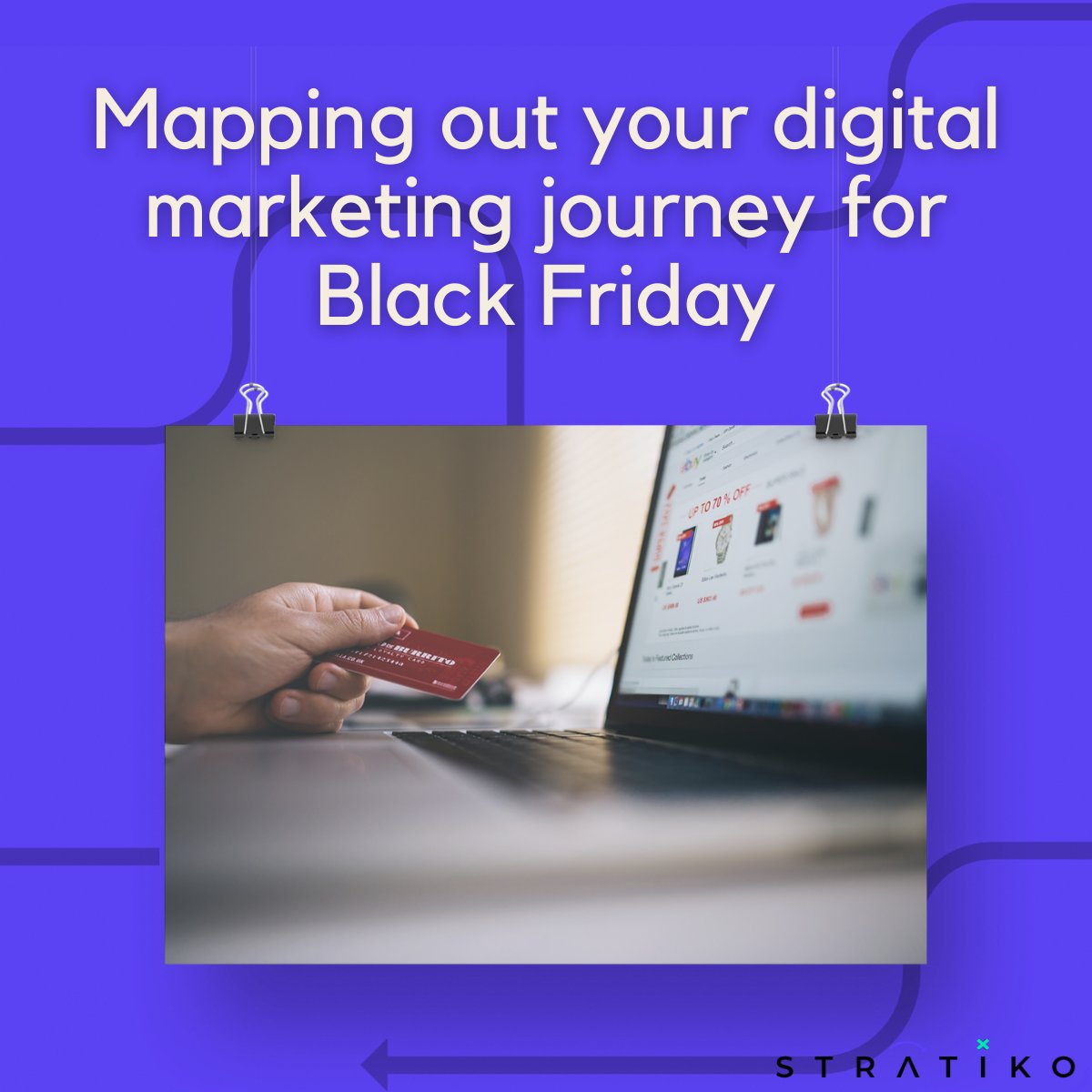We know the strain put on marketers around Black Friday and Christmas, let Stratiko help strategize your digital marketing with customer journeys, persona profiling, playbooks and much more. 💳

stratiko.com

#blackfriday #smallbiz #startup
