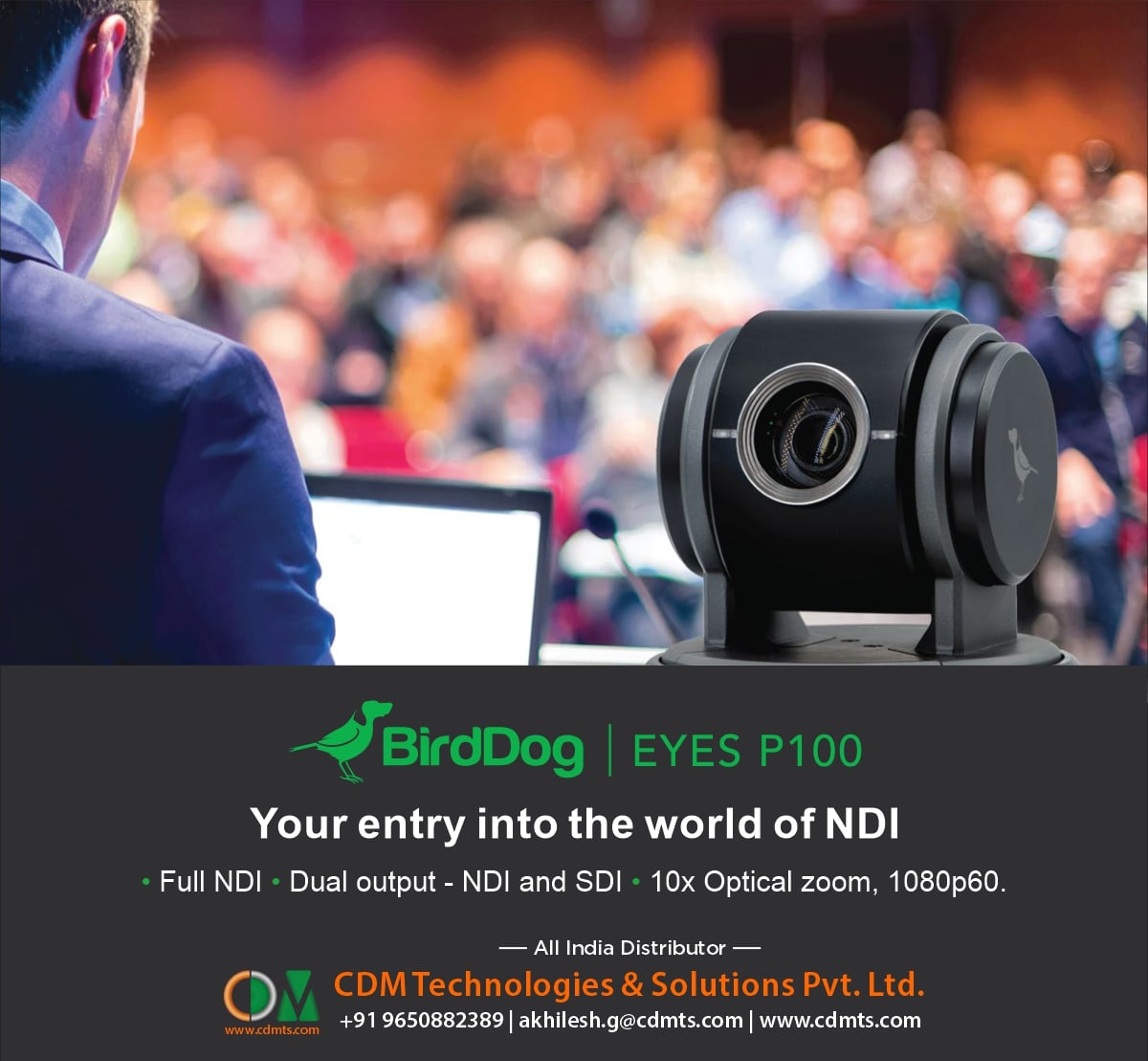 CDMTS's tweet photo. ✅✅ Built on BirdDog’s custom NDI silicon chip with a Sony CMOS Sensor, the P100 PTZ camera is your entry into the world of full NDI.
#FullNDI #Dualoutput #NDI #SDI #Opticalzoom #1080p60. #birdDog #USB #professional #Audio #performance #SDI #camera #PTZ #P100 #birddogp100 https://t.co/M0QWzuyVta