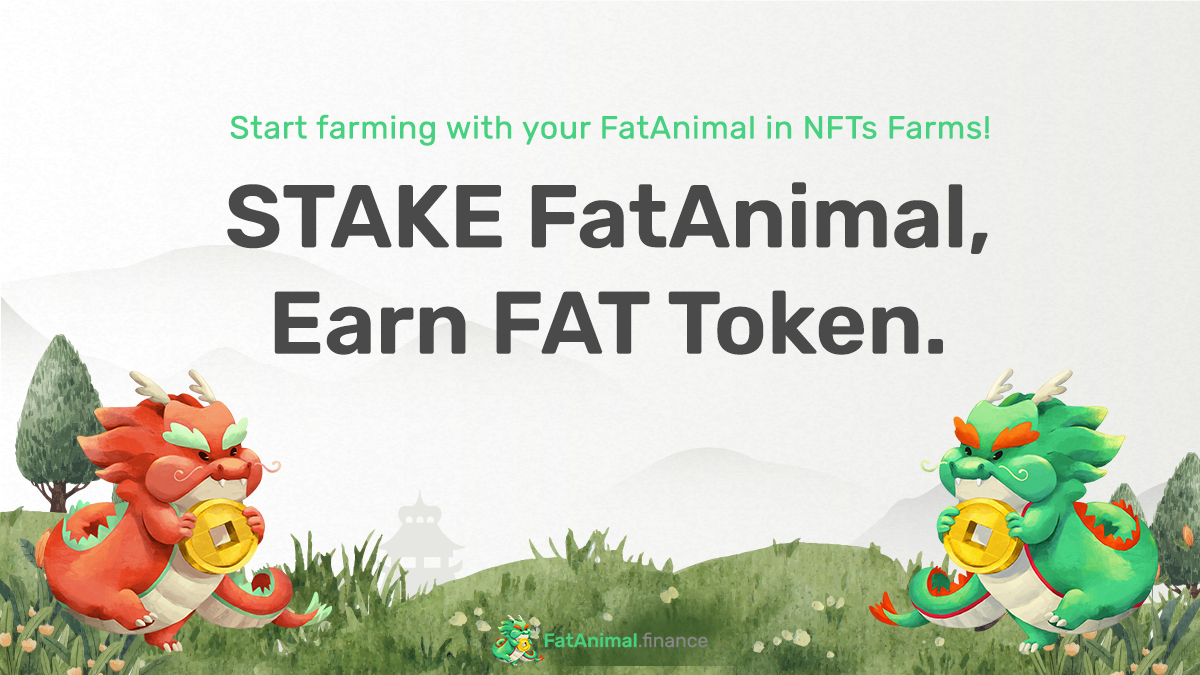 Here we come! 🥳 😎
FatAnimal NFTs Farming pools are ready for every FATters. 🔥
Bring your animals and food into NFTs Farming. then, get $FAT.
#FatAnimal #NFTs