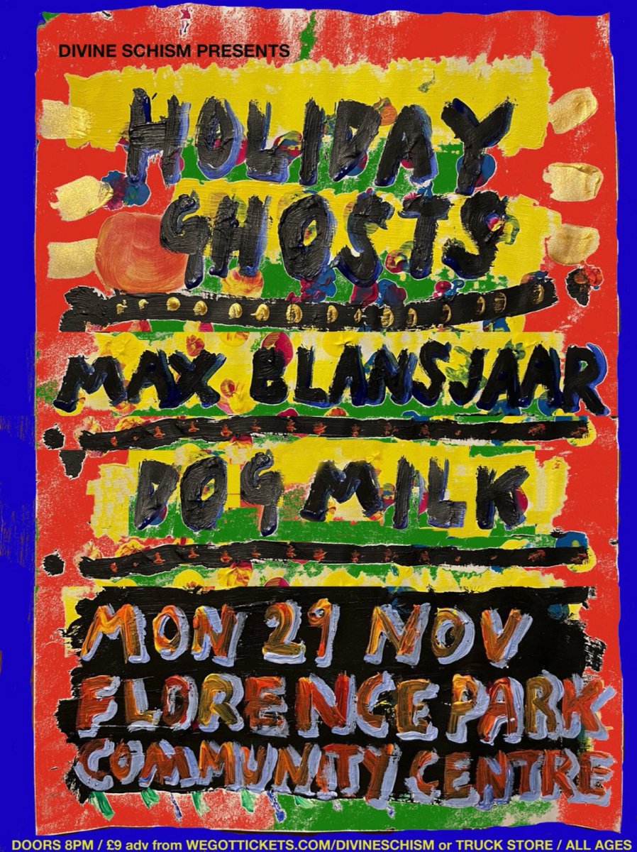 Monday! Our next show! V excited by this - HOLIDAY GHOSTS / MAX BLANSJAAR / totally new band DOGMILK who replace JUNK WHALE cuthere pals! wegottickets.com/divineschism