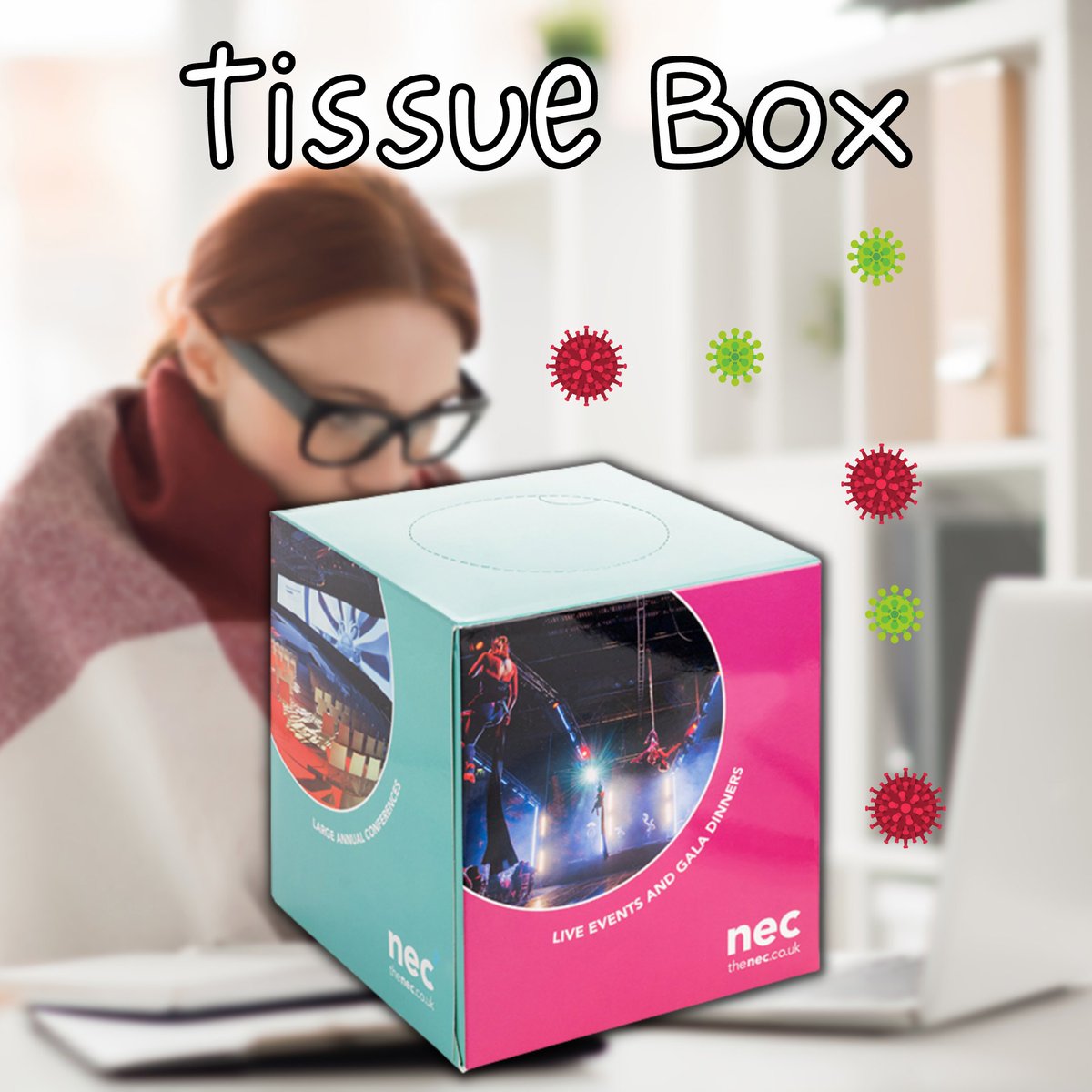 JigsawCreative's tweet photo. Coughs and sneezes spread diseases! 🦠

Thats why every desk and staff member should have a box of #Branded Tissues 🤧

#OurSwagIsBetterThanYours #ShowUsYourMerch https://t.co/0s3QBAfjit