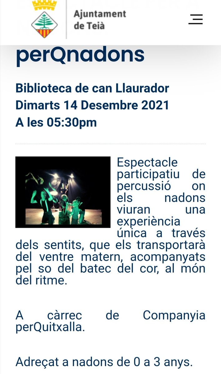 perquitxalla's tweet photo. 🥁👶🏼👶🏿👶🏻🥁
Ens veiem el proper 14 de desembre a la biblioteca @bteiacl de Teià! https://t.co/FKgI49Gtww https://t.co/hzw6qQxrj2