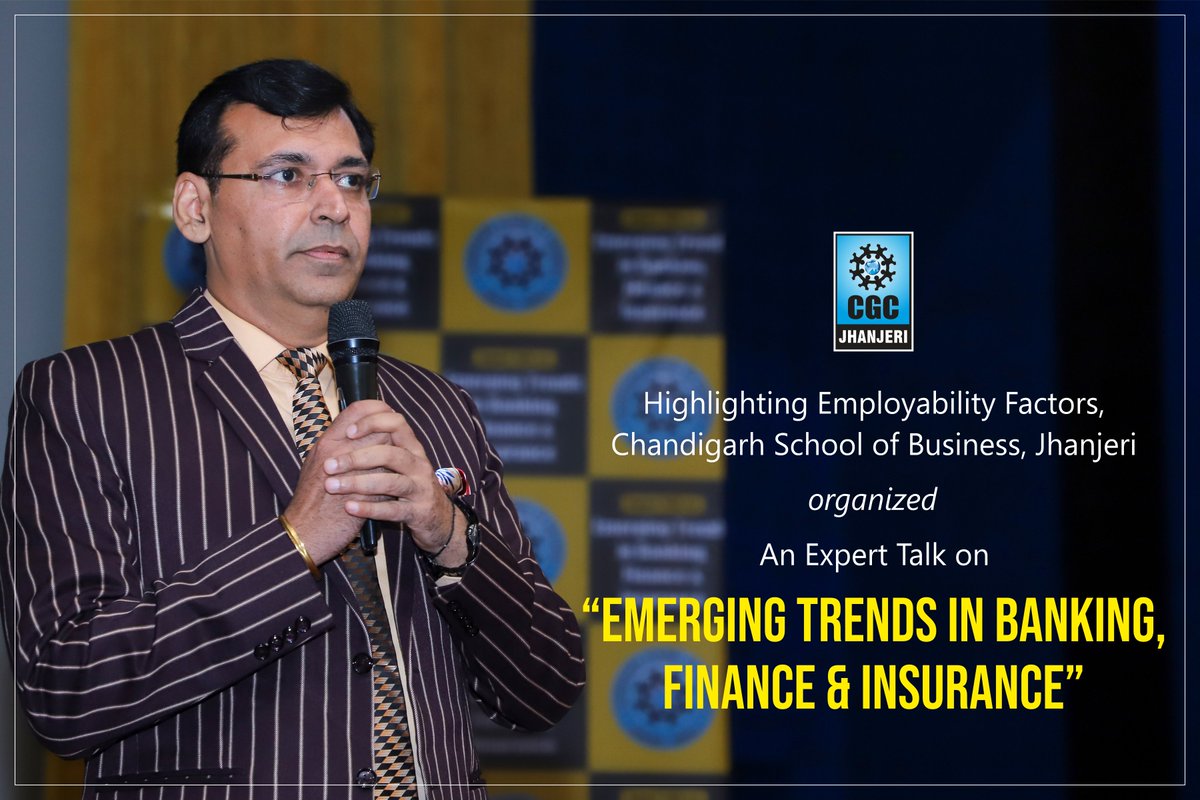 cgcuniversity's tweet photo. Emerging Trends in Banking, Finance & Insurance discussed by Industry experts with CGC Jhanjeri students highlighting Employability factors
#cgcj #cgcjhanjeri #cgcjcampus #cgcjhanjericampus #cgcbeautifulcampus #lifeatcgc https://t.co/bo2xEyynUx