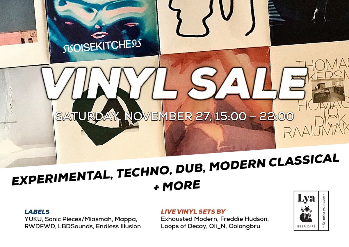 LyaBeerCafe's tweet photo. We’re teaming up to put on an event celebrating our shared love of vinyl &amp; music 🎚️, with Noise Kitchen curating a select group of vinyl sellers to join us with their goods, &amp; accompanied with vinyl sets from Exhausted Modern, and Noise Kitchen's Loops of Decay and Freddie Hudson https://t.co/PvkE9qqZUE