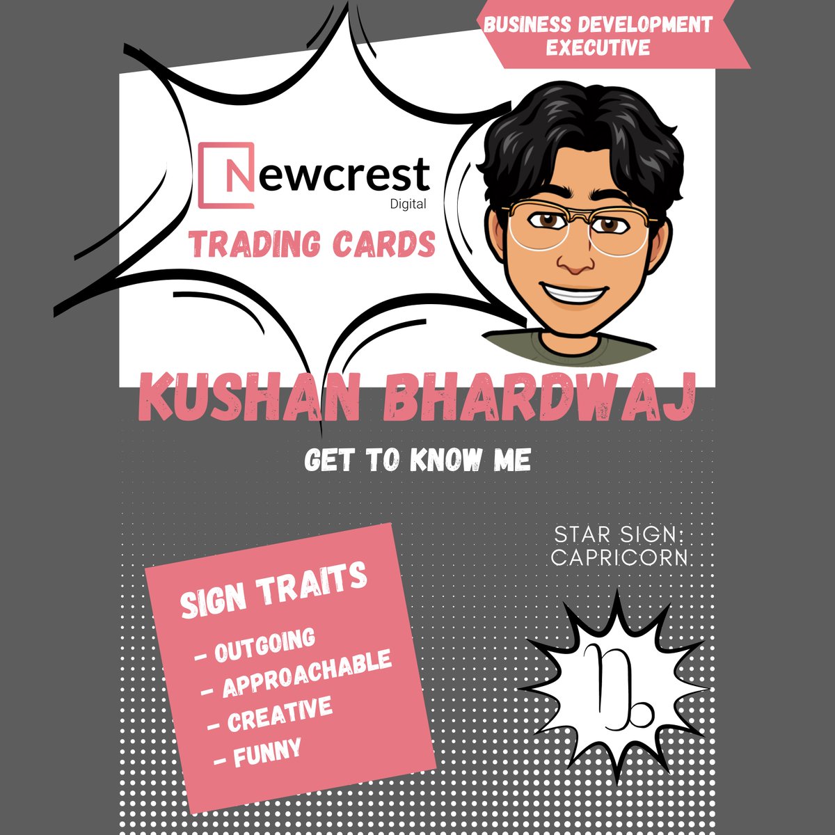 We’ve created trading cards for each of our team members including their role, skills, star sign and much more!
Now, get to know Kushan 🚀
#team #digitalmarketing #Webdesign