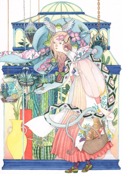 #アナログ絵を流してアナログ民を増やそう
今年描いた作品から。
透明水彩で描いてます。 