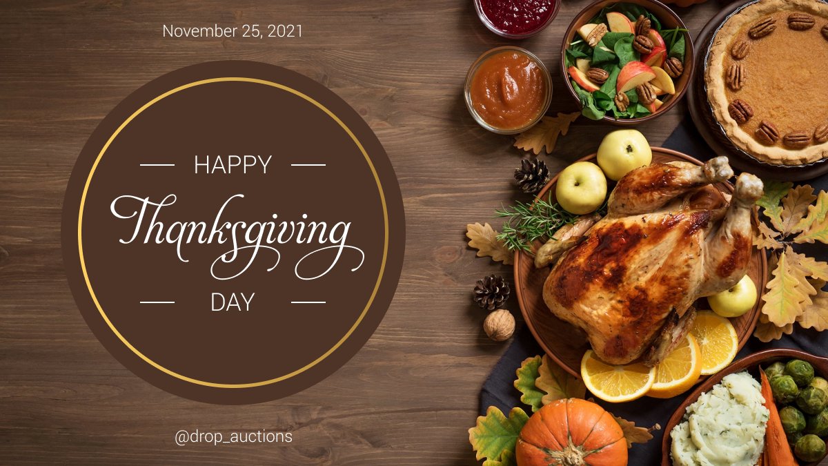 drop_auctions's tweet photo. Happy Thanksgiving from #dropauctions! 

What are you thankful for today? https://t.co/ktwwL3qg4N