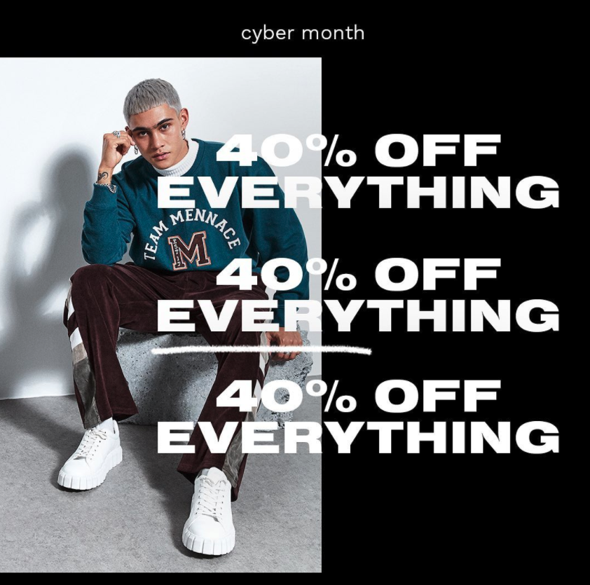 SHOP 40% OFF THE SITE NOW 🌪 👉 bit.ly/2UKwm61 to shop | #MENNACE