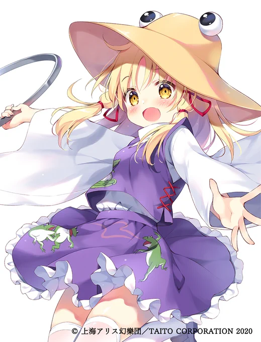 Nintendo Switch用ソフト『東方スペルバブル』
追加キャラクター「洩矢諏訪子」のイラスト担当させていただきました!🐸✨
諏訪子様でたくさん遊んでくださいね～～!🎮

https://t.co/bsubT2uyLX

#スペルバブルフェス 
#東方スペルバブル 