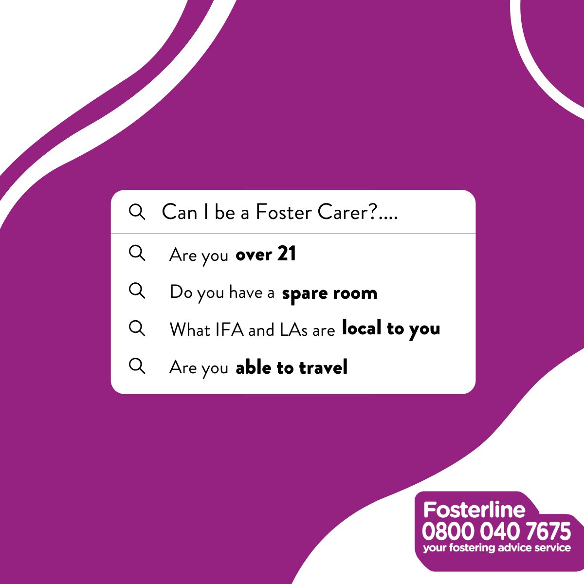 FosterlineGov's tweet photo. Are you considering fostering? Are you unsure of what criteria needs to be met?
There are many myths surrounding fostering so why not take this quick quiz to see if you are eligible to foster https://t.co/QesQWndWK2
#Fosterline #WithYouEveryStepOfTheWay #Fostering https://t.co/vrIdwWAQHj