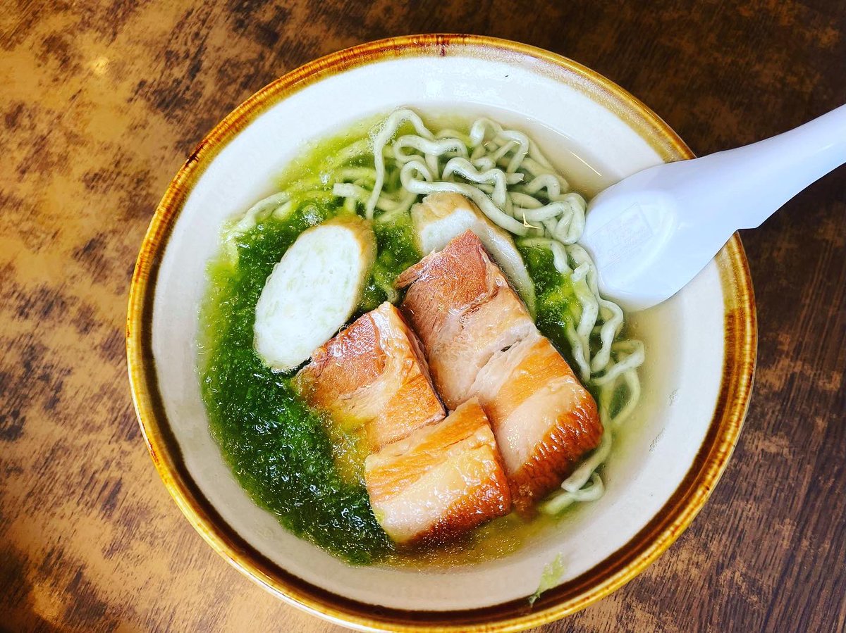 沖縄県恩納村瀬良垣🚗なかむらそばのアーサそば🍜