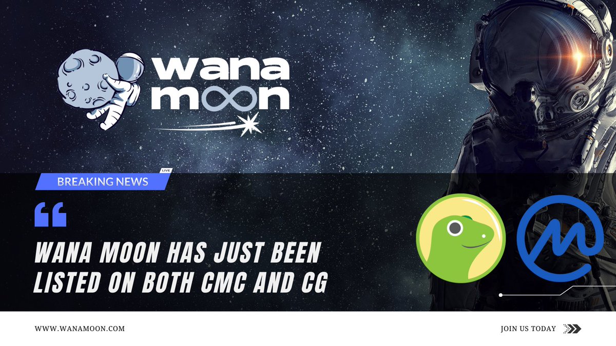 Guys Wana Moon is growing strength to strength... We are now listed on both <a href="/CoinMarketCap/">CoinMarketCap</a> and <a href="/coingecko/">CoinGecko</a> From here the only way is up clear direction and honorable intentions. #wanamoon #listed #crypto #bsc #lfg #tothemoon #100x